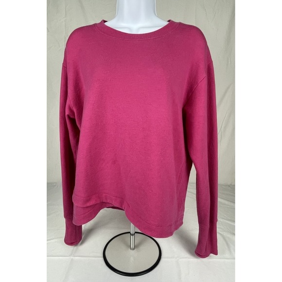 Athleta Tops - ATHLETA WOMENS MEDIUM PINK CREWNECK SWEATSHIRT HI LOW HEM LONG SLEEVE ATHLEISURE